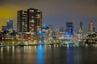 Scheepvaartskwartier in Rotterdam in de avond van Mark De Rooij thumbnail