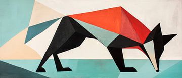 Geometrischer Fuchs in lebhaften Farben von Poster Art Shop