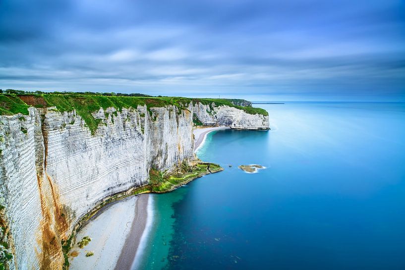 White Cliffs of Étretat Rising Above Turquoise Waters by Stefano Orazzini