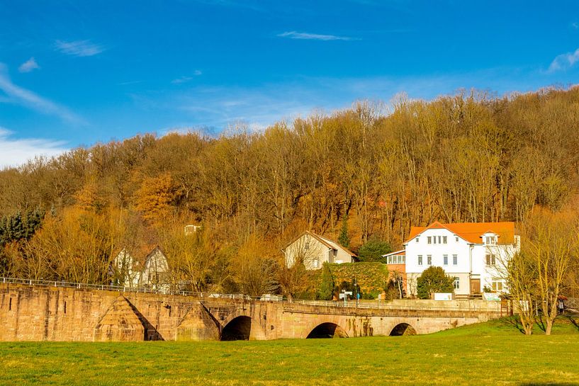 Historic Werra bridge on the border between Thuringia and Hesse by Oliver Hlavaty