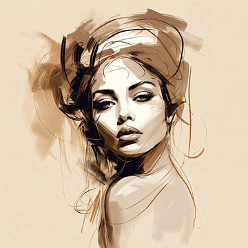 Lijntekening vrouw van Bianca ter Riet