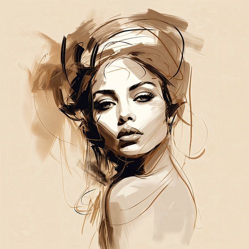 Strichzeichnung Frau