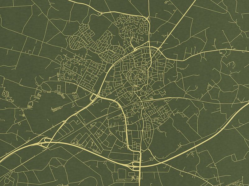 Map of Oldenzaal in Green Gold by De Kaartenwinkel