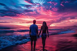 couple in love on the beach