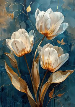 Witte Tulpen | Golden Serenity van I ❤ Bloemen