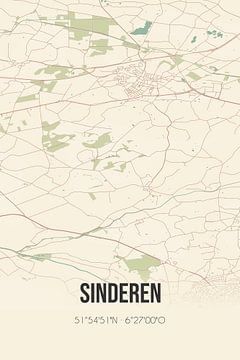 Carte ancienne de Sinderen (Gueldre) sur Rezona