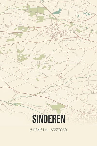 Vintage map of Sinderen (Gelderland) by Prints of Place