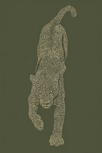 Golden Dotwork Leopard von Mosaic Dialogue
