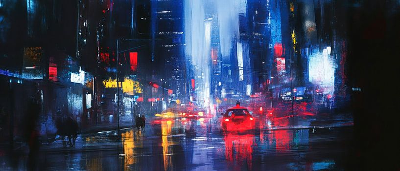 Nightlife in neon colours - urban flair by Poster Art Shop