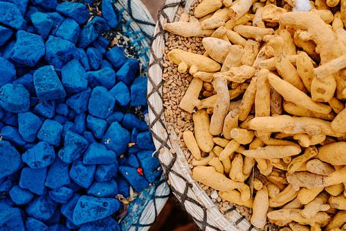 Indigo blue and yellow ginger photo print