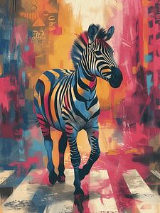 Zebra an einer Kreuzung von Studio Ypie