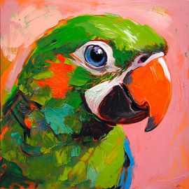 Bunter Papagei im Porträt von Poster Art Shop