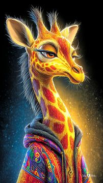 giraffe portrait by Gelissen Artworks
