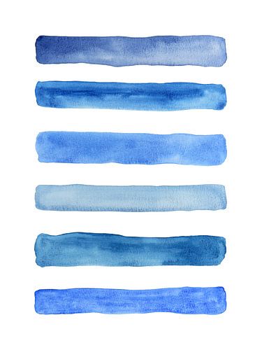 Stripe underneath / Feeling blue series 1 of 4 (abstract watercolor painting simple stripes of blue)