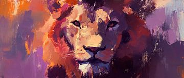 Majestueuze leeuw in zachte kleuren van Poster Art Shop