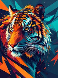 Lebendiges Pop-Art-Tiger-Porträt