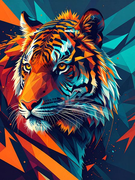 Vibrant Pop Art Tiger Portrait by Ini Rendybovi