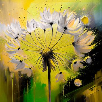 Abstracte dandelion/uitgebloeide paardenbloem met pluis van Studio Pieternel