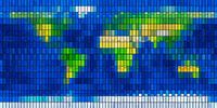 Wereldkaart in glas en lood van Frans Blok - foto's, kunst en andere wanddecoratie thumbnail