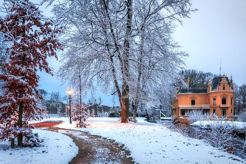 Castle Nienoord Leek Netherlands in the snow