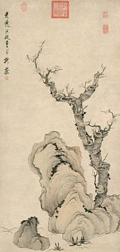 Chen Hongshou,Plum Blossom Printing, Chinese Flower Painting