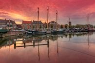 Zonsondergang in oude haven Hellevoetsluis par Rob Kints Aperçu