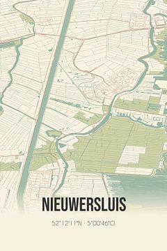 Carte ancienne de Nieuwersluis (Utrecht) sur Rezona