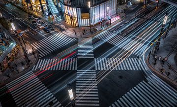 Ginza kruispunt Tokio Japan van Mario Calma
