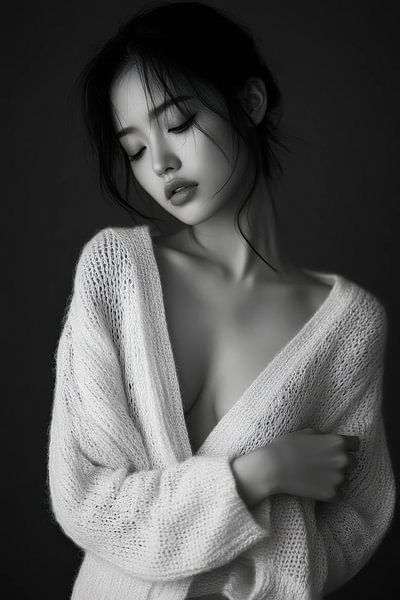 Sensitive portrait in black and white by Poster Art Shop