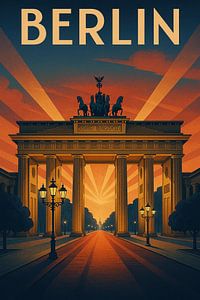 Berlin Vintage Travel Poster - Art Deco Wandkunstdruck