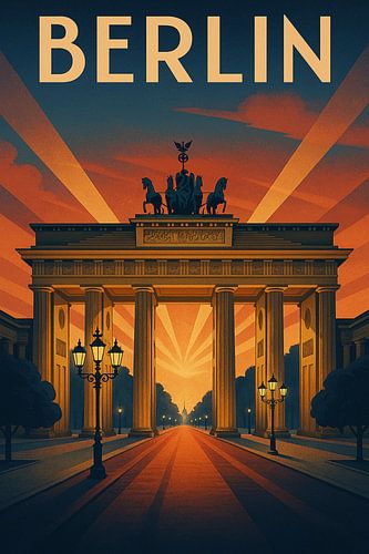 Berlijn Vintage Reis Poster - Art Deco Muurkunst Print