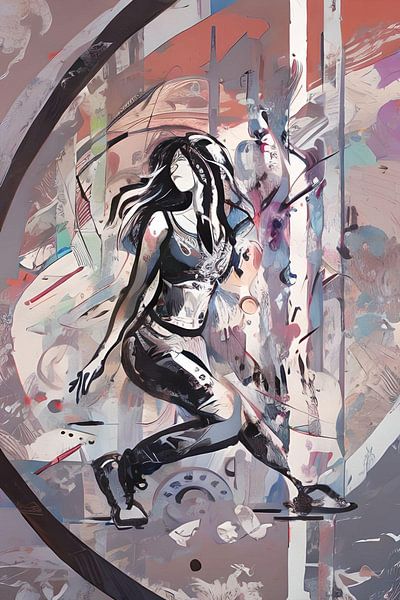 Streetdance street art by Emiel de Lange