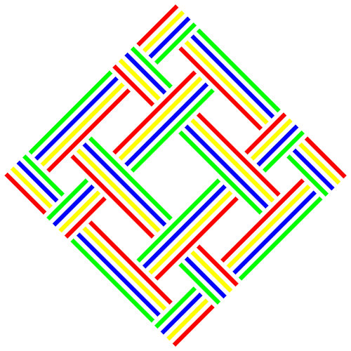 Interdiction de traverser | S=4 | N=4 | Couleur=4 | Centre vert