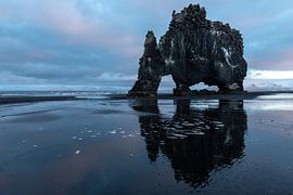 Hvitserkur bites in his own reflection by Gerry van Roosmalen