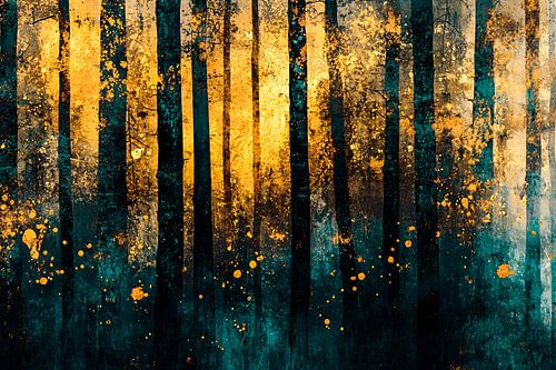 Abstract bos met warme kleuren