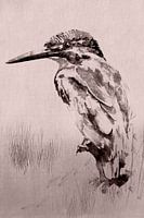 Romantic kingfisher bird | Japanese style, Watercolor by MadameRuiz 2:3