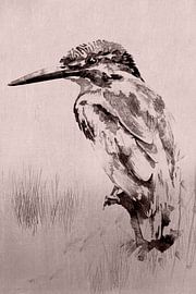 Romantic kingfisher bird | Japanese style, Watercolor by MadameRuiz 2:3 by MadameRuiz