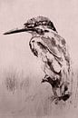 Romantic kingfisher bird | Japanese style, Watercolor by MadameRuiz 2:3 by MadameRuiz thumbnail