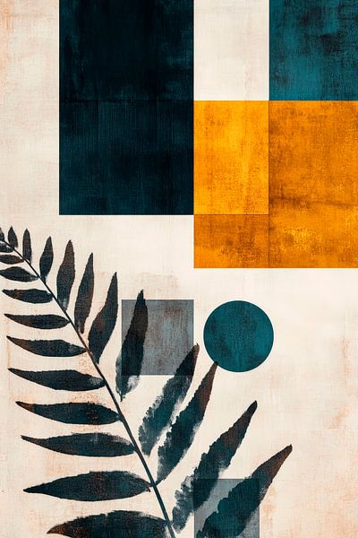 Abstract composition with ferns and shapes by Poster Art Shop
