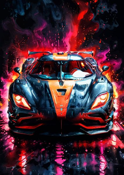 Koenigsegg Agera Aquarell Neon von MIROKKU