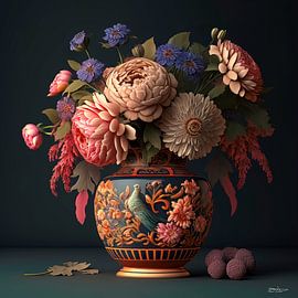 Stilleben mit Blumen. von Gelissen Artworks