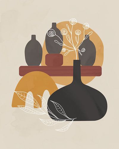 Still life of four vases