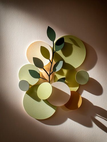 Plantentak met cirkels – moderne collage