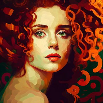 Red curl woman van Bianca ter Riet