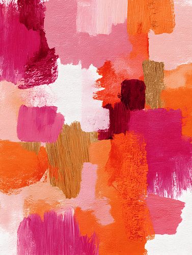 Abstracte Zomer in Roze en Oranje