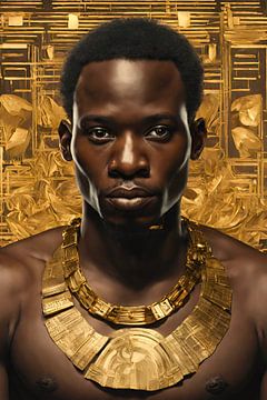 Afrikaanse man met goud 3 van Bernhard Karssies