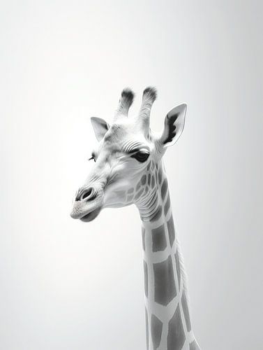 Gracieus Overzicht - De Giraffe in Monochroom