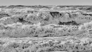 North Sea with wild and high waves by eric van der eijk
