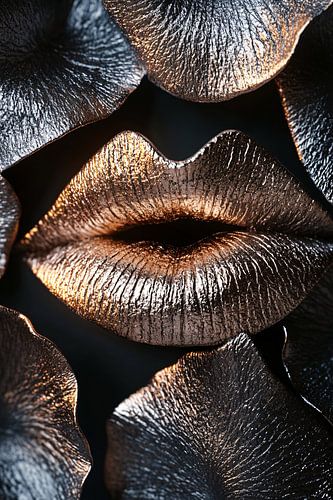 Metallic lippen met bloemblaadjes