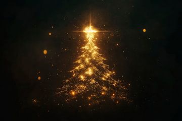 Glimmende kerstboom van Poster Art Shop
